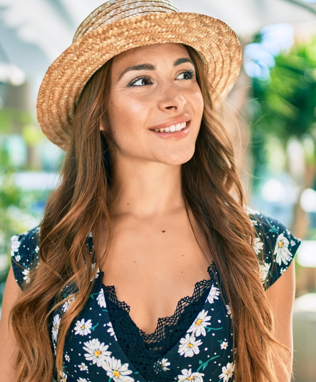 Smiling woman in hat
