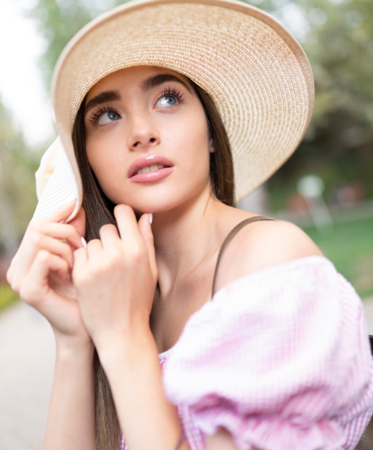 Los Angeles Restylane model wearing a hat